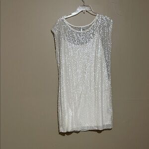 LC Lauren Conrad Sparkling White Mini Dress